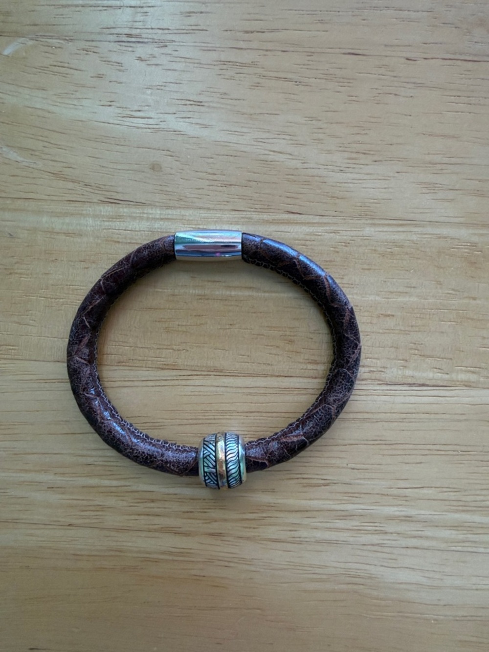 Brighton Brown Leather Bracelet with Silver Accent Bead